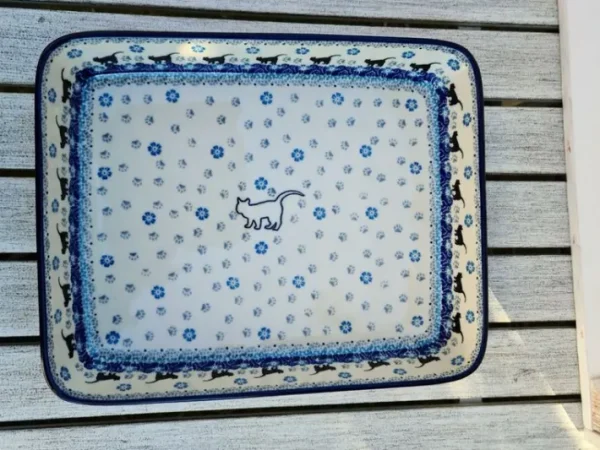 Auflaufform, 28 x 23 x 4 cm, 2200 ml, Katze weiß^Bunzlauer Keramik Best