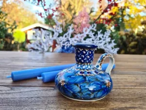 Aussteller Kerzenständer, Höhe ca. 9,5 cm, Unikat 4 - BSN 0565^Bunzlauer Keramik New