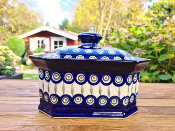 Aussteller mit Kratzer, Keksdose, Höhe 17 cm, 25 x 18 cm, Tradition 10 - BSN A-1595^Bunzlauer Keramik Online