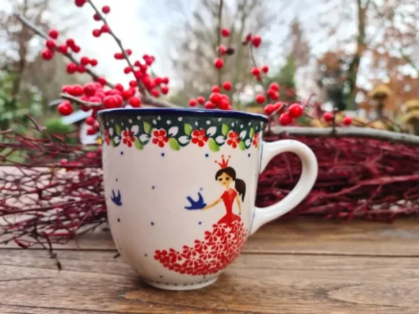 Becher, max.300 ml, Höhe 9 cm, Prinzessin rot^Bunzlauer Keramik Sale