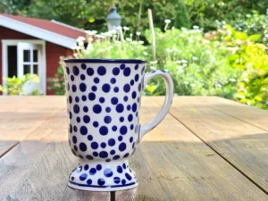 Becher mit Fuss, 250 ml, 12 cm, Crazy Dots, BSN A-0338^Bunzlauer Keramik Hot
