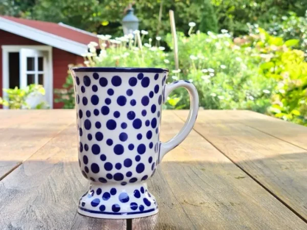 Becher mit Fuss, 250 ml, 12 cm, Crazy Dots, BSN A-0338^Bunzlauer Keramik Hot