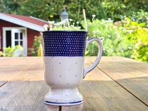 Becher mit Fuss, 250 ml, 12 cm, Unikat 18, BSN J-4491^Bunzlauer Keramik Outlet