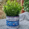 Blumentopf, 11 cm hoch, 13 cm Durchmesser, Unikat 4, BSN J-4194^Bunzlauer Keramik Hot
