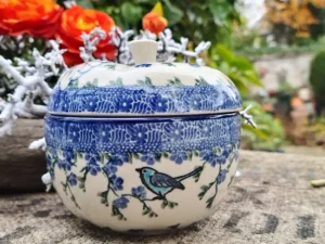 Bratapfelbackform, Ø12cm,12cm, Vogel Ivy^Bunzlauer Keramik Discount