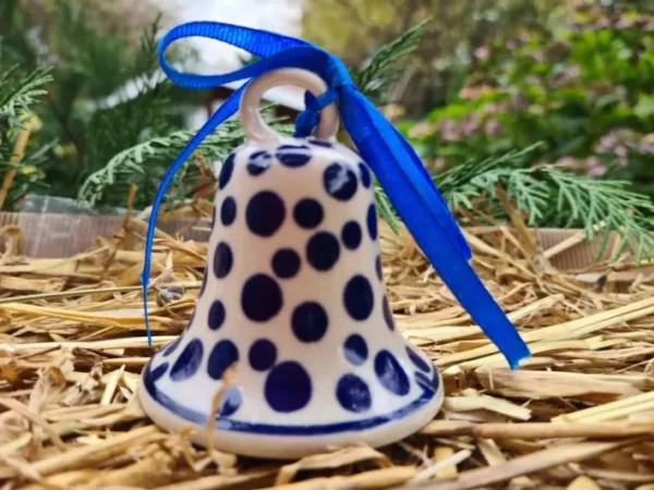 Glocke klein, 7,5 cm hoch, Crazy Dots, BSN A-0282^Bunzlauer Keramik Online