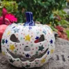 Halloween Kürbis Lampe, 17 x 14 cm, Sterne^Bunzlauer Keramik Hot