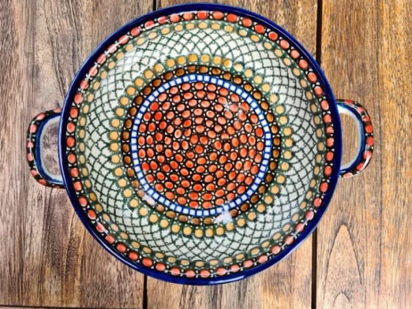 Henkelschale, Ø 20 cm, 5 cm hoch, Unikat 1 - BSN 1420^Bunzlauer Keramik Clearance