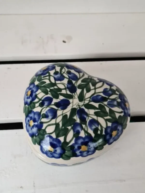 Herz als Dose, 9 x 5 cm, Unikat, antik eventuell Glasurrisse^Bunzlauer Keramik Fashion