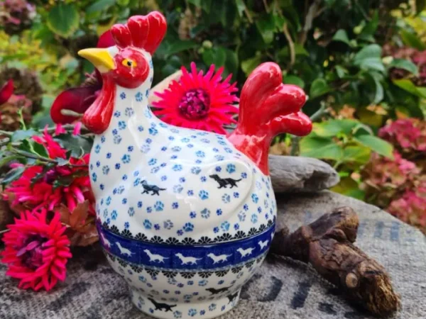 Huhn ca. 22 x 13 x 17 cm,Dackel^Bunzlauer Keramik Hot