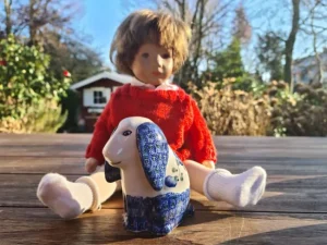 Hund, sitzend, 11 x 11 x 7,5 cm, Tradition 9 - polish pottery - BSN 8008^Bunzlauer Keramik Online