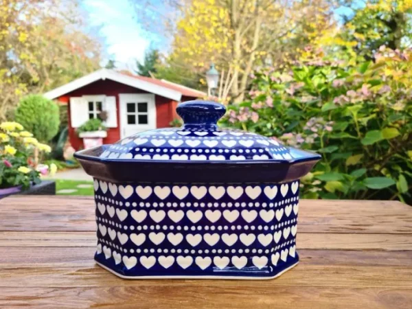 Keksdose, Höhe 17 cm, 25 x 18 cm, Ich dich auch, BSN A-1606^Bunzlauer Keramik Sale
