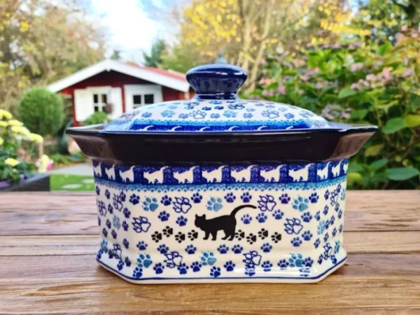 Keksdose, Höhe 17 cm, 25 x 18 cm, Katze^Bunzlauer Keramik Clearance