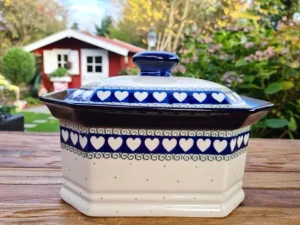 Keksdose, Höhe 17 cm, 25 x 18 cm, White Valentine, BSN R-007^Bunzlauer Keramik Fashion