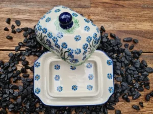 Kleine Butterdose, 15x11x8 cm, Forget me not, BSN J-1764^Bunzlauer Keramik Fashion
