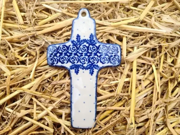 Kreuz, 21 x 12 cm, Unikat 10- boleslawiec aardewerk - BSN 5219-Aussteller^Bunzlauer Keramik Fashion
