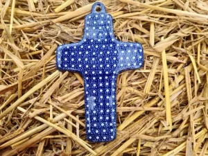 Kreuz, 21 x 12 cm, Unikat 22 BSN 5221-Aussteller^Bunzlauer Keramik New