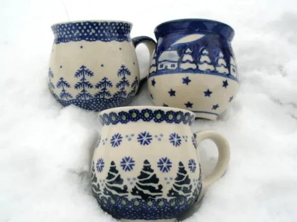 3 Kugelbecher, 300 ml, 9 cm, Winter - BSN S-002^Bunzlauer Keramik New