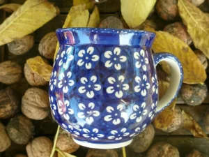 Kugelbecher ca. 500 ml, Höhe 11 cm, Bunzlau blau, BSN J-930^Bunzlauer Keramik New