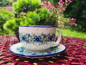 Maxi Tasse mit Unterteller, 375 ml, Trad. 7, BSN y-045^Bunzlauer Keramik New