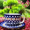Maxi Tasse mit Unterteller, 375 ml, Trad. 6, BSN y-046^Bunzlauer Keramik Best