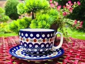 Maxi Tasse mit Unterteller, 375 ml, Trad. 6, BSN y-046^Bunzlauer Keramik Best