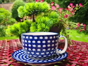Maxi Tasse mit Unterteller, 375 ml, Trad. 4, BSN y-048^Bunzlauer Keramik Outlet