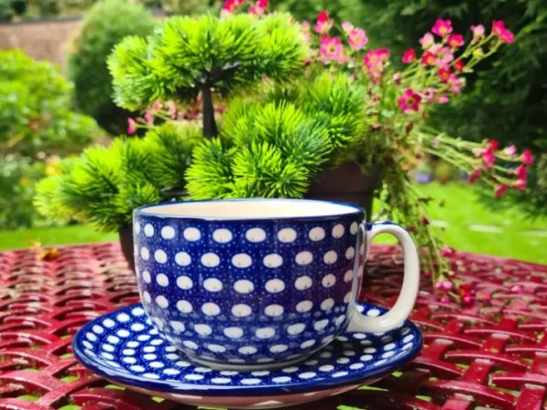 Maxi Tasse mit Unterteller, 375 ml, Trad. 4, BSN y-048^Bunzlauer Keramik Outlet