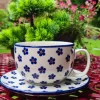 Maxi Tasse mit Unterteller, 375 ml, Trad. 3, BSN y-049^Bunzlauer Keramik New