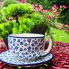 Maxi Tasse mit Unterteller, 375 ml, Trad. 12, BSN y-051^Bunzlauer Keramik Fashion