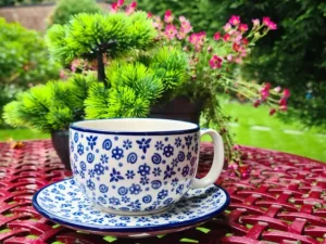 Maxi Tasse mit Unterteller, 375 ml, Trad. 12, BSN y-051^Bunzlauer Keramik Fashion