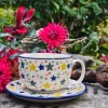 Maxi Tasse mit Unterteller, 375 ml, Sterne^Bunzlauer Keramik New