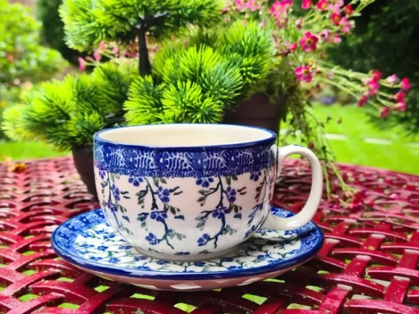 Maxi Tasse mit Unterteller, 375 ml, Ivy, BSN J-020^Bunzlauer Keramik Clearance