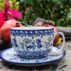 Maxi Tasse mit Unterteller, 375 ml, Floral Party^Bunzlauer Keramik Best
