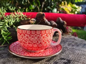 Maxi Tasse mit Unterteller, 375 ml, Dekor 2691V^Bunzlauer Keramik Outlet