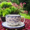 Maxi Tasse mit Unterteller, 375 ml, Damselfly, BSN A-0824^Bunzlauer Keramik New