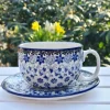 Maxi Tasse mit Unterteller, 375 ml, Belle Fleur^Bunzlauer Keramik Outlet