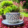 Maxi Tasse mit Unterteller, 375 ml, Tradition 32, BSN J-201^Bunzlauer Keramik New