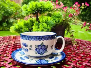 Maxi Tasse mit Unterteller, 375 ml, Trad. 9, BSN y-043^Bunzlauer Keramik Hot