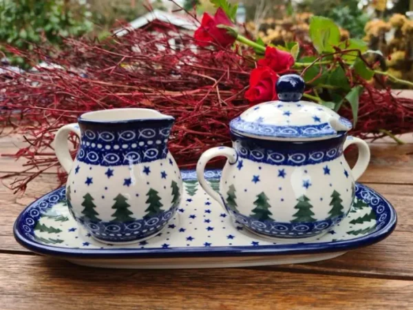 Milch und Zucker auf einem Tablett, Unikat 57 - polish pottery - BSN 15074^Bunzlauer Keramik Fashion