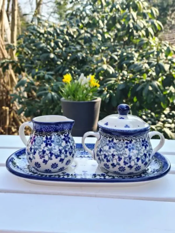 Milch, Zucker auf Tablett, Belle Fleur^Bunzlauer Keramik Sale