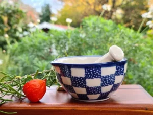 Mörser mit Schlegel, Ø 8,5 cm, 4 cm hoch, Tradition 27 BSN 7201^Bunzlauer Keramik Outlet