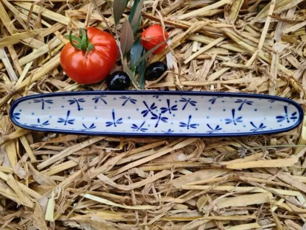 Olivenschale, 25x4 cm,↑2,5 cm, Damselfly, BSN A-0819^Bunzlauer Keramik New