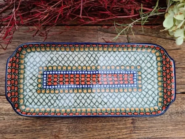 Platte, 32 cm x 14,5 cm, Unikat 1 - BSN J-3709^Bunzlauer Keramik Clearance