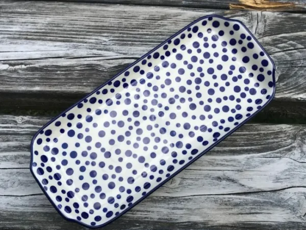 Platte, 32 x 14 cm, Crazy Dots, BSN A-0361^Bunzlauer Keramik New