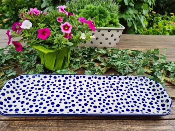 Platte, 41,5 x 14,5 cm, Crazy Dots, BSN A-0393^Bunzlauer Keramik Outlet