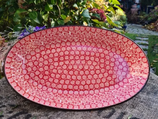 Platte, 35 x 21 cm, Dekor 2691V^Bunzlauer Keramik Hot