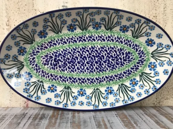 Platte, 35 x 21 cm, Forget me not, BSN J-1928^Bunzlauer Keramik New