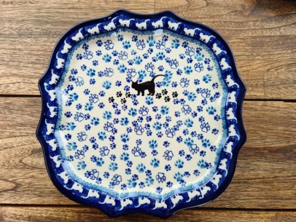 Platte, 26,5 x 26,5 cm, Katze^Bunzlauer Keramik Online