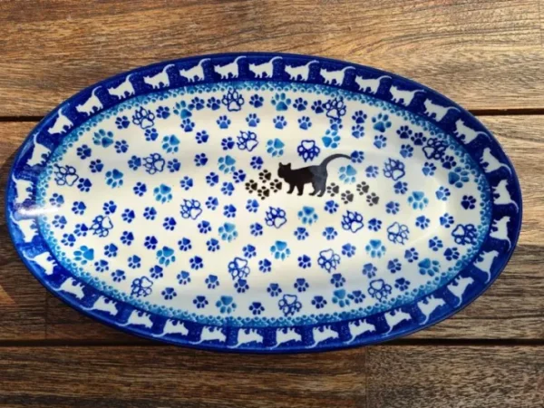 Platte, 35 x 21 cm, Katze, BSN A-0069^Bunzlauer Keramik Best